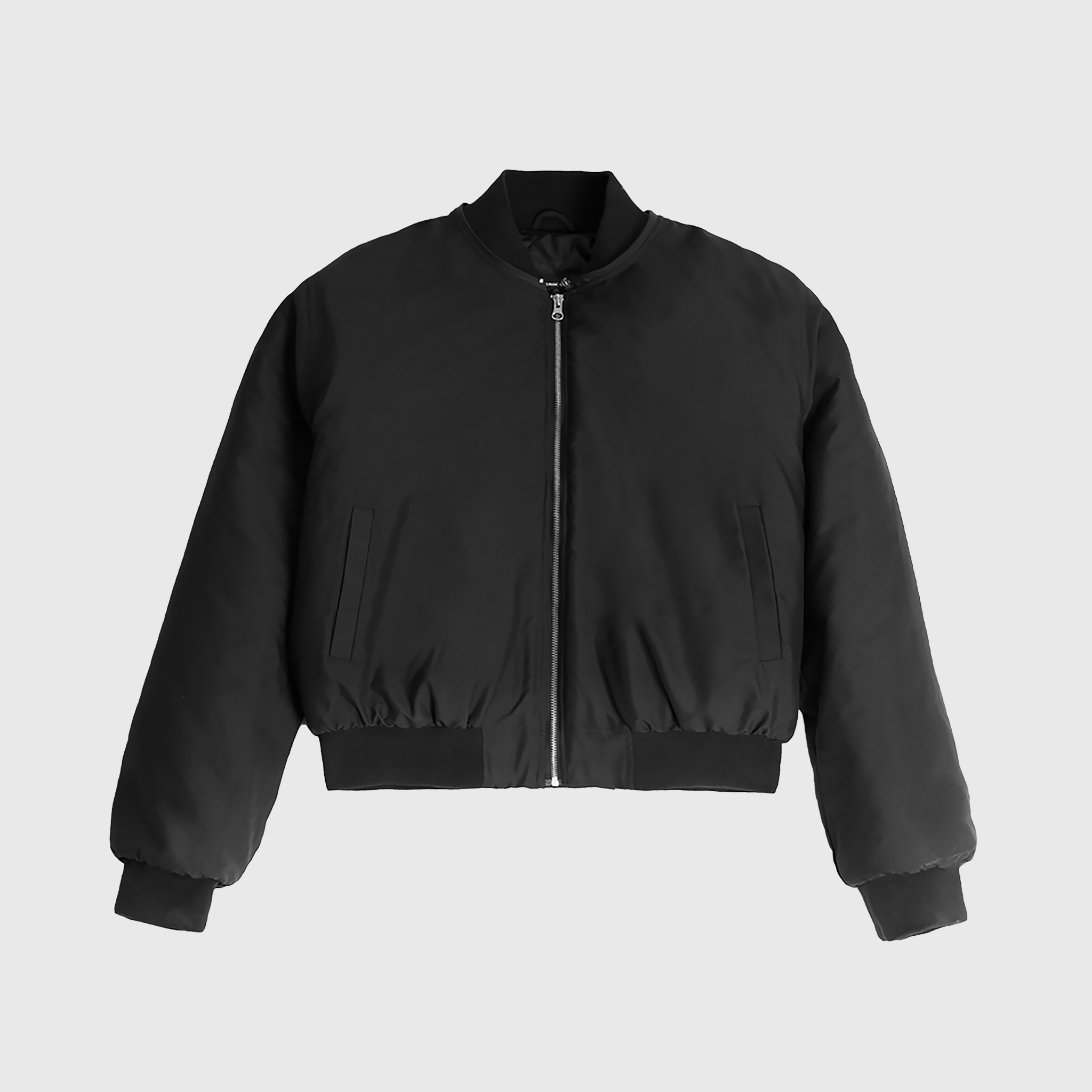  Puffer Bomber Jacket ( Black ) 