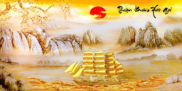 TRANH TREO TƯỜNG PHÒNG KHÁCH - TRANH THUẬN BUỒM XUÔI GIÓ KHỔ LỚN | MÃ 041TB