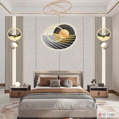 593 - TRANH DÁN TƯỜNG PHÒNG NGỦ - TRANH TRANG TRÍ - TRANH DÁN TƯỜNG HIỆN ĐẠI - KIỂU TRANH LIỀN KHỔ| MÃ T3D-7538A