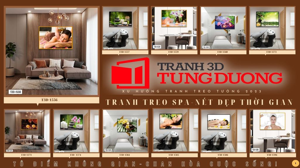 TRANH TREO TƯỜNG KHUNG HỢP KIM - TRANH SPA - MÃ T3D-3039