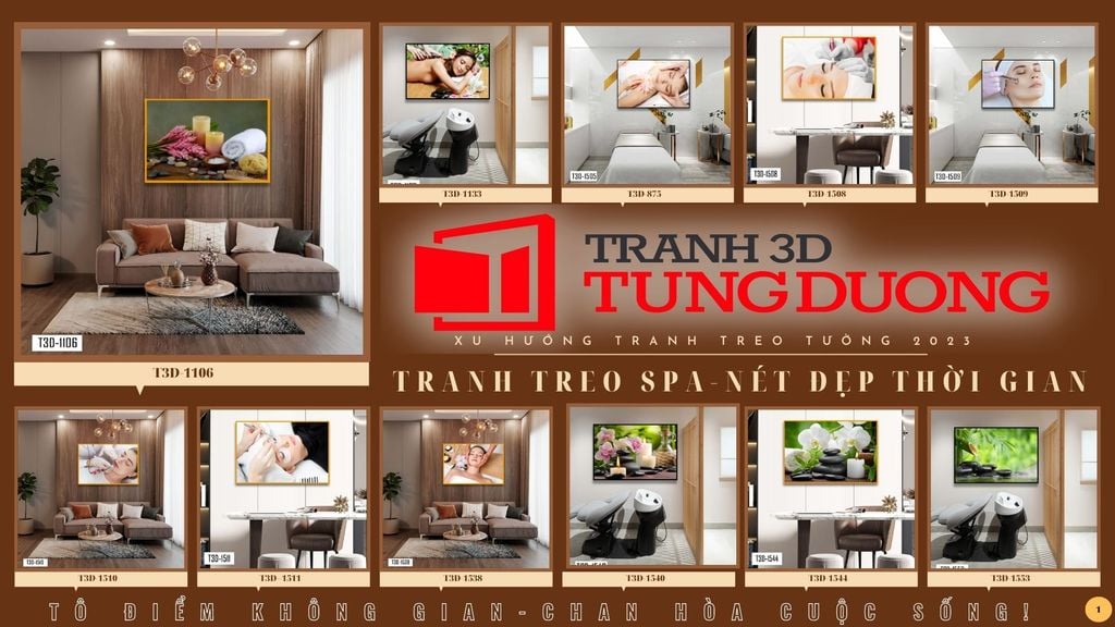 TRANH TREO TƯỜNG KHUNG HỢP KIM - TRANH SPA - MÃ T3D-3032