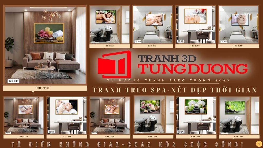 TRANH TREO TƯỜNG KHUNG HỢP KIM - TRANH SPA - MÃ T3D-3899