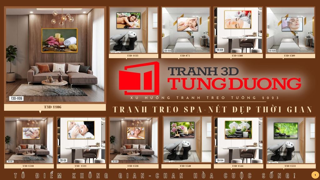 TRANH TREO TƯỜNG KHUNG HỢP KIM - TRANH SPA - MÃ T3D-1852