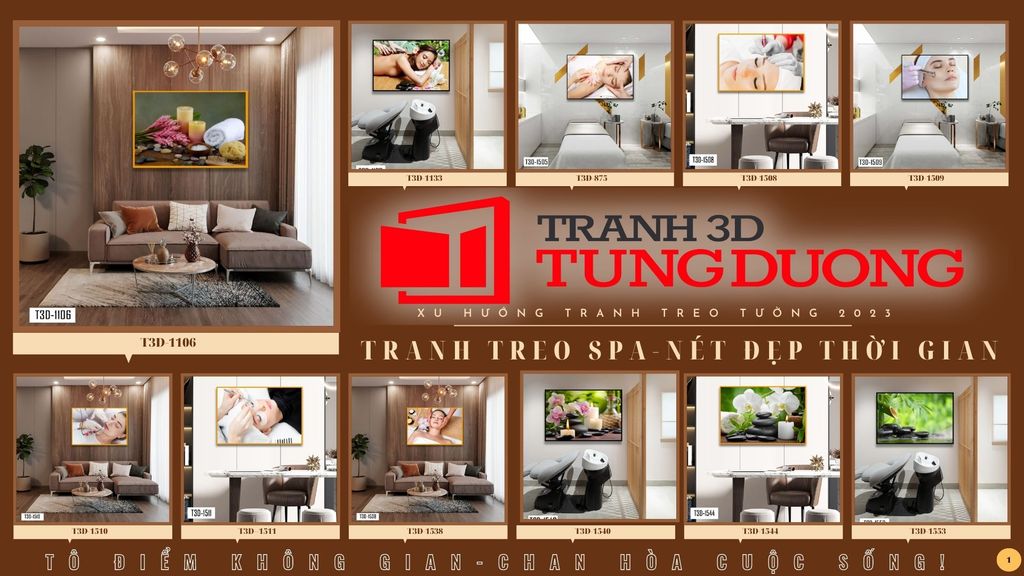 TRANH TREO TƯỜNG KHUNG HỢP KIM - TRANH SPA - MÃ T3D-888