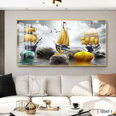 BST43 - TRANH TREO TƯỜNG - TRANG TRÍ PHÒNG KHÁCH, VÁCH TIVI - CHỦ ĐỀ THUẬN BUỒM XUÔI GIÓ - KHỔ LỚN