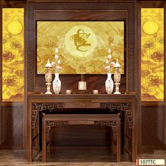 TRANH TREO PHÒNG THỜ - TRANH ĐIỆN TRÚC CHỈ HOA SEN | MÃ 107TTC