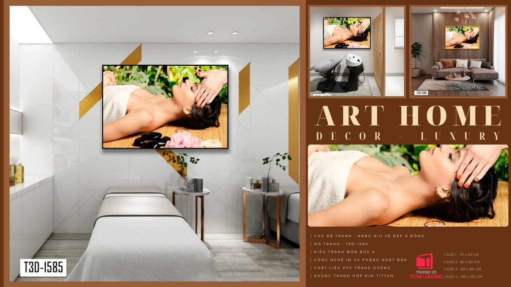 TRANH TREO TƯỜNG KHUNG HỢP KIM - TRANH SPA - MÃ T3D-1585