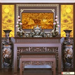 TRANH TREO PHÒNG THỜ - TRANH ĐIỆN TRÚC CHỈ CÂY BỒ ĐỀ | MÃ 114TTC