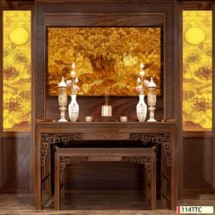 TRANH TREO PHÒNG THỜ - TRANH ĐIỆN TRÚC CHỈ CÂY BỒ ĐỀ | MÃ 114TTC