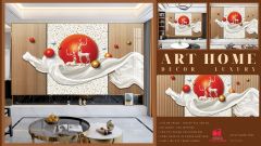 TRANH VẢI DÁN TƯỜNG 3D PHÒNG KHÁCH - TRANH DÁN TƯỜNG HIỆN ĐẠI | MÃ T3D-25377364