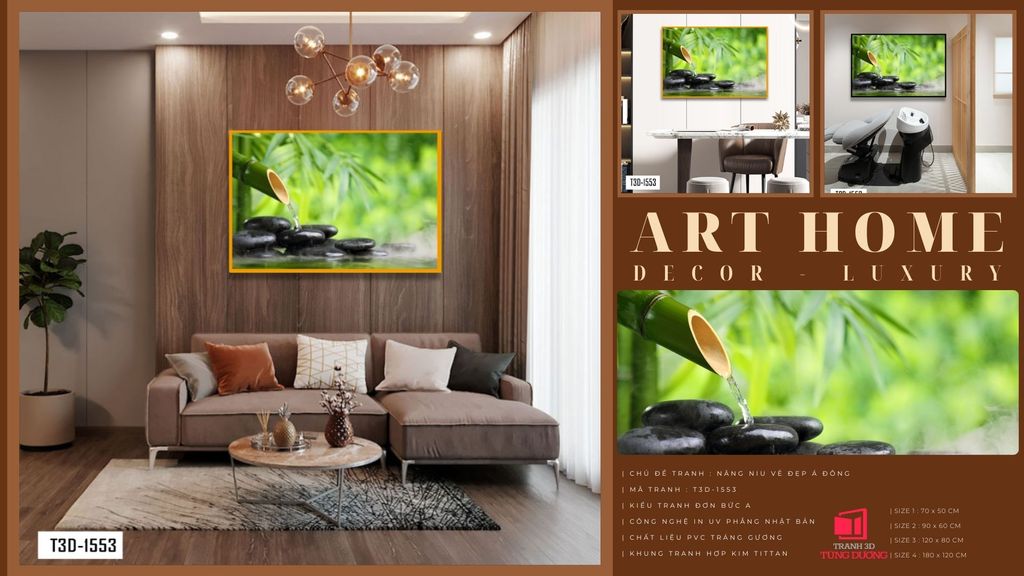 TRANH TREO TƯỜNG KHUNG HỢP KIM - TRANH SPA - MÃ T3D-1553