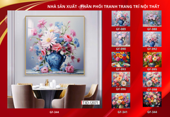 BST174 - TRANH TREO PHÒNG ĂN HIỆN ĐẠI - TRANH TRANG TRÍ - TRANH TREO TƯỜNG HOA BÌNH HOA - KIỂU TRANH LIỀN KHỔ