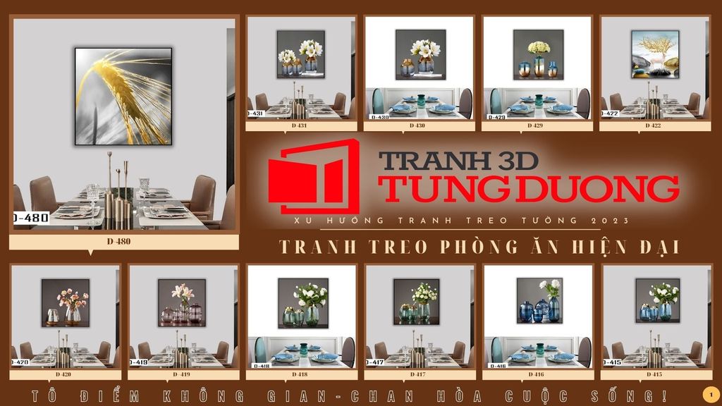 TRANH TREO TƯỜNG KHUNG HỢP KIM - TRANH TREO PHÒNG ĂN - TRANH TREO BÌNH HOA - HOA - D-416