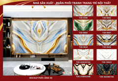 BST143 - TẤM PVC ỐP TƯỜNG - TRANG TRÍ PHÒNG KHÁCH, SAU SOFA, LỄ TÂN - TRANH VÂN ĐÁ ĐỐI XỨNG - KHỔ LỚN