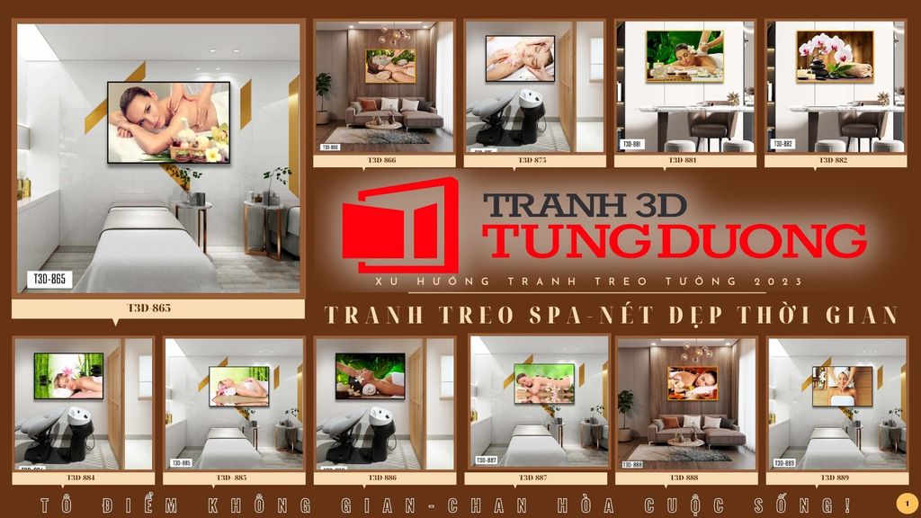 TRANH TREO TƯỜNG KHUNG HỢP KIM - TRANH SPA - MÃ T3D-1586