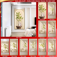 BST173 - TRANH TREO HÀNH LANG LỐI ĐI - TRANH TRANG TRÍ - TRANH TREO TƯỜNG HOA - BÌNH HOA - KIỂU TRANH ĐƠN DỌC