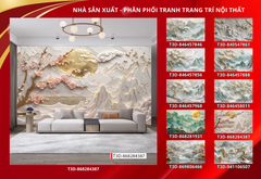 BST172 - TRANH DÁN TƯỜNG PHÒNG KHÁCH SAU SOFA - TRANH TRANG TRÍ - TRANH DÁN TƯỜNG TIỂU CẢNH 3D - KIỂU TRANH LIỀN KHỔ| MÃ T3D-941106507