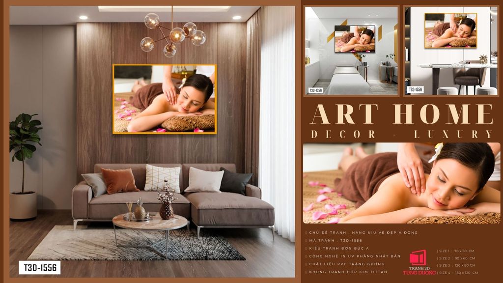 TRANH TREO TƯỜNG KHUNG HỢP KIM - TRANH SPA - MÃ T3D-1556
