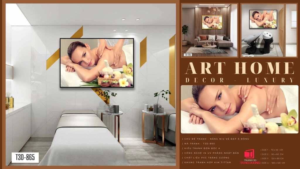 TRANH TREO TƯỜNG KHUNG HỢP KIM - TRANH SPA - MÃ T3D-865