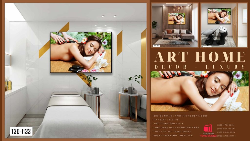 TRANH TREO TƯỜNG KHUNG HỢP KIM - TRANH SPA - MÃ T3D-1133