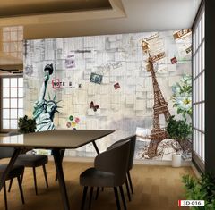 188 TRANH DÁN TƯỜNG 3D -TRANH QUÁN CAFE TRÀ SỮA - TRANH DÁN QUÁN ĂN  | MÃ TRANH 3D-016