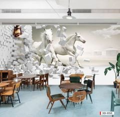 189 TRANH DÁN TƯỜNG 3D -TRANH QUÁN CAFE TRÀ SỮA - TRANH DÁN QUÁN ĂN  | MÃ TRANH 3D-050