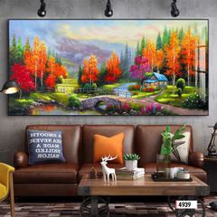BST41 - TRANH SƠN DẦU TREO TƯỜNG - TRANG TRÍ SẢNH, PHÒNG KHÁCH, SHOWROOM - CHỦ ĐỀ PHONG CẢNH THIÊN NHIÊN - KHỔ LỚN