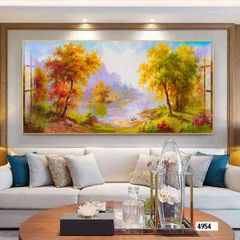 BST41 - TRANH SƠN DẦU TREO TƯỜNG - TRANG TRÍ SẢNH, PHÒNG KHÁCH, SHOWROOM - CHỦ ĐỀ PHONG CẢNH THIÊN NHIÊN - KHỔ LỚN