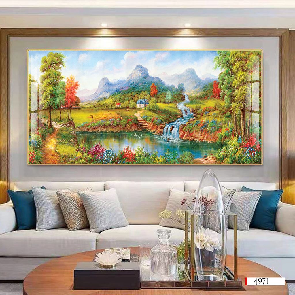 BST41 - TRANH SƠN DẦU TREO TƯỜNG - TRANG TRÍ SẢNH, PHÒNG KHÁCH, SHOWROOM - CHỦ ĐỀ PHONG CẢNH THIÊN NHIÊN - KHỔ LỚN