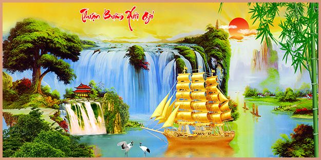 TRANH TREO TƯỜNG PHÒNG KHÁCH - TRANH THUẬN BUỒM XUÔI GIÓ KHỔ LỚN | MÃ 549TTL