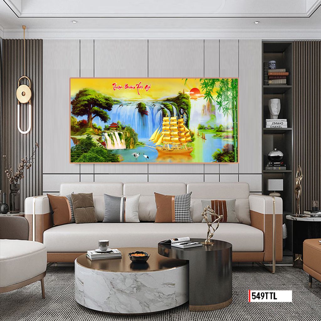 TRANH TREO TƯỜNG PHÒNG KHÁCH - TRANH THUẬN BUỒM XUÔI GIÓ KHỔ LỚN | MÃ 549TTL