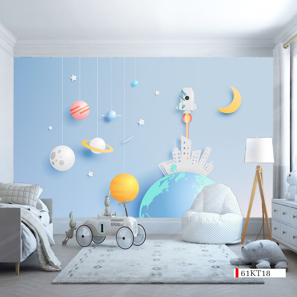 TRANH VẢI DÁN TƯỜNG 3D - TRANH DÁN TƯỜNG PHÒNG NGỦ TRẺ EM | MÃ 61KT18