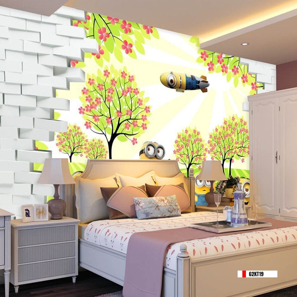 TRANH VẢI DÁN TƯỜNG 3D - TRANH DÁN TƯỜNG PHÒNG NGỦ TRẺ EM | MÃ 62KT19