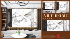 TRANH VẢI DÁN TƯỜNG 3D PHÒNG KHÁCH - TRANH DÁN TƯỜNG HIỆN ĐẠI | MÃ HH-093