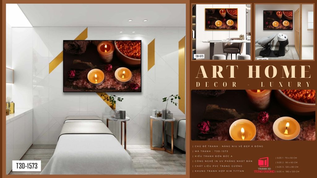 TRANH TREO TƯỜNG KHUNG HỢP KIM - TRANH SPA - MÃ T3D-1573