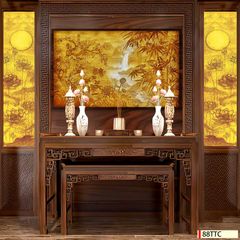 TRANH TREO PHÒNG THỜ - TRANH ĐIỆN TRÚC CHỈ TỨ QUÝ | MÃ 88TTC