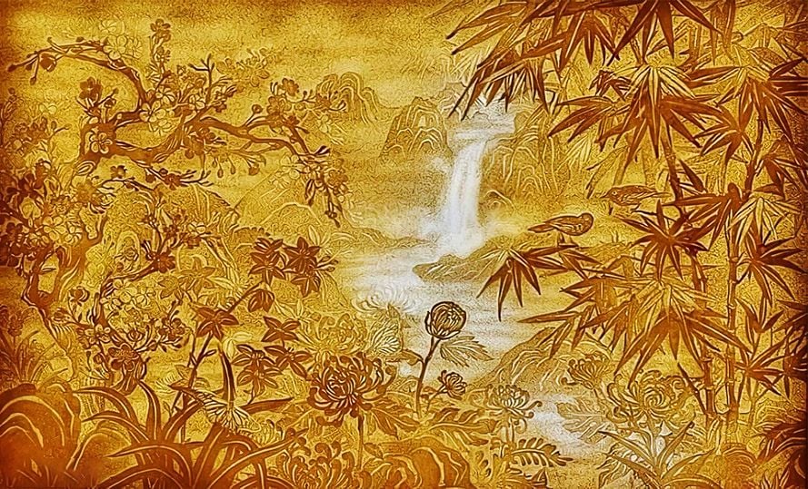 TRANH TREO PHÒNG THỜ - TRANH ĐIỆN TRÚC CHỈ TỨ QUÝ | MÃ 88TTC