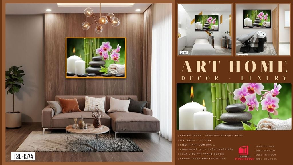TRANH TREO TƯỜNG KHUNG HỢP KIM - TRANH SPA - MÃ T3D-1574