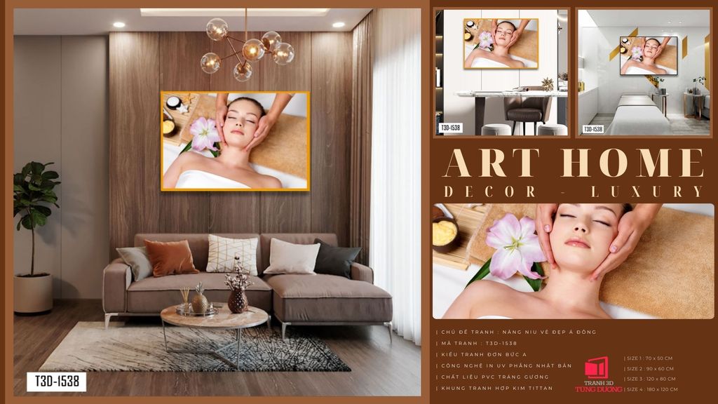 TRANH TREO TƯỜNG KHUNG HỢP KIM - TRANH SPA - MÃ T3D-1538