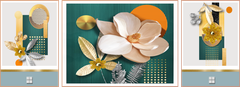 TRANH TREO TƯỜNG PHÒNG KHÁCH - TRANH HOA 3D GHÉP BỘ 3 BỨC | MÃ A1-1134