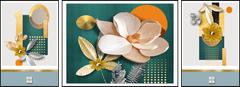 TRANH TREO TƯỜNG PHÒNG KHÁCH - TRANH HOA 3D GHÉP BỘ 3 BỨC | MÃ A1-1134