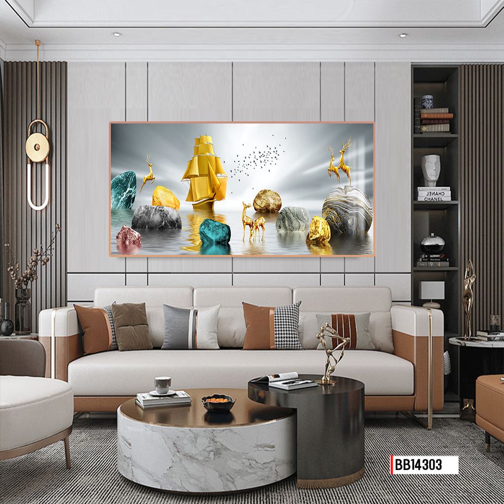 TRANH TREO TƯỜNG PHÒNG KHÁCH - TRANH THUẬN BUỒM XUÔI GIÓ KHỔ LỚN | MÃ BB14303