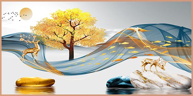 TRANH TREO TƯỜNG PHÒNG KHÁCH - PHÒNG NGỦ - SẢNH LỐI ĐI - TRANH HƯƠU TÀI LỘC | MÃ BB16020