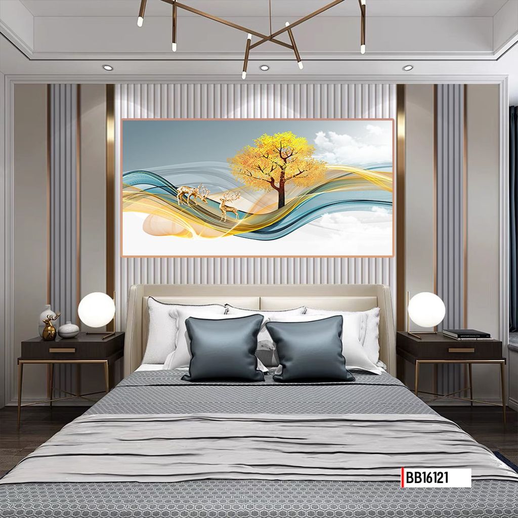 TRANH TREO TƯỜNG PHÒNG KHÁCH - PHÒNG NGỦ - SẢNH LỐI ĐI - TRANH HƯƠU TÀI LỘC | MÃ BB16121