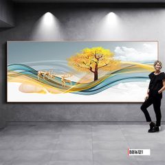 TRANH TREO TƯỜNG PHÒNG KHÁCH - PHÒNG NGỦ - SẢNH LỐI ĐI - TRANH HƯƠU TÀI LỘC | MÃ BB16121