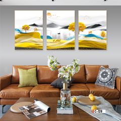 TRANH TREO TƯỜNG PHÒNG ĂN - PHÒNG KHÁCH - TRANH TĨNH VẬT GHÉP BỘ 3 BỨC | MÃ C-128