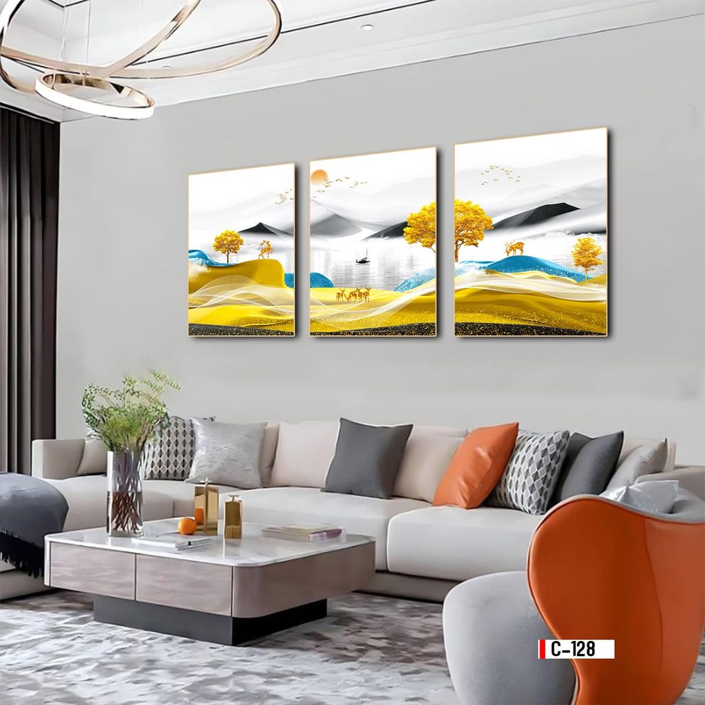 TRANH TREO TƯỜNG PHÒNG ĂN - PHÒNG KHÁCH - TRANH TĨNH VẬT GHÉP BỘ 3 BỨC | MÃ C-128