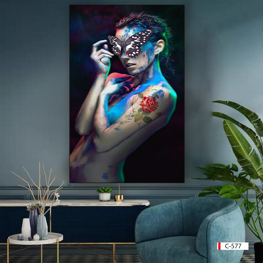 BST72 - TRANH TREO TƯỜNG - TRANG TRÍ HÀNH LANG, SẢNH, LỐI ĐI - CHỦ ĐỀ TRANH CÔ GÁI NGHỆ THUẬT - TRANH ĐƠN DỌC