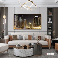 TRANH TREO TƯỜNG PHÒNG KHÁCH KHỔ LỚN - TRANH PHONG CẢNH KIẾN TRÚC HIỆN ĐẠI | MÃ CA-03