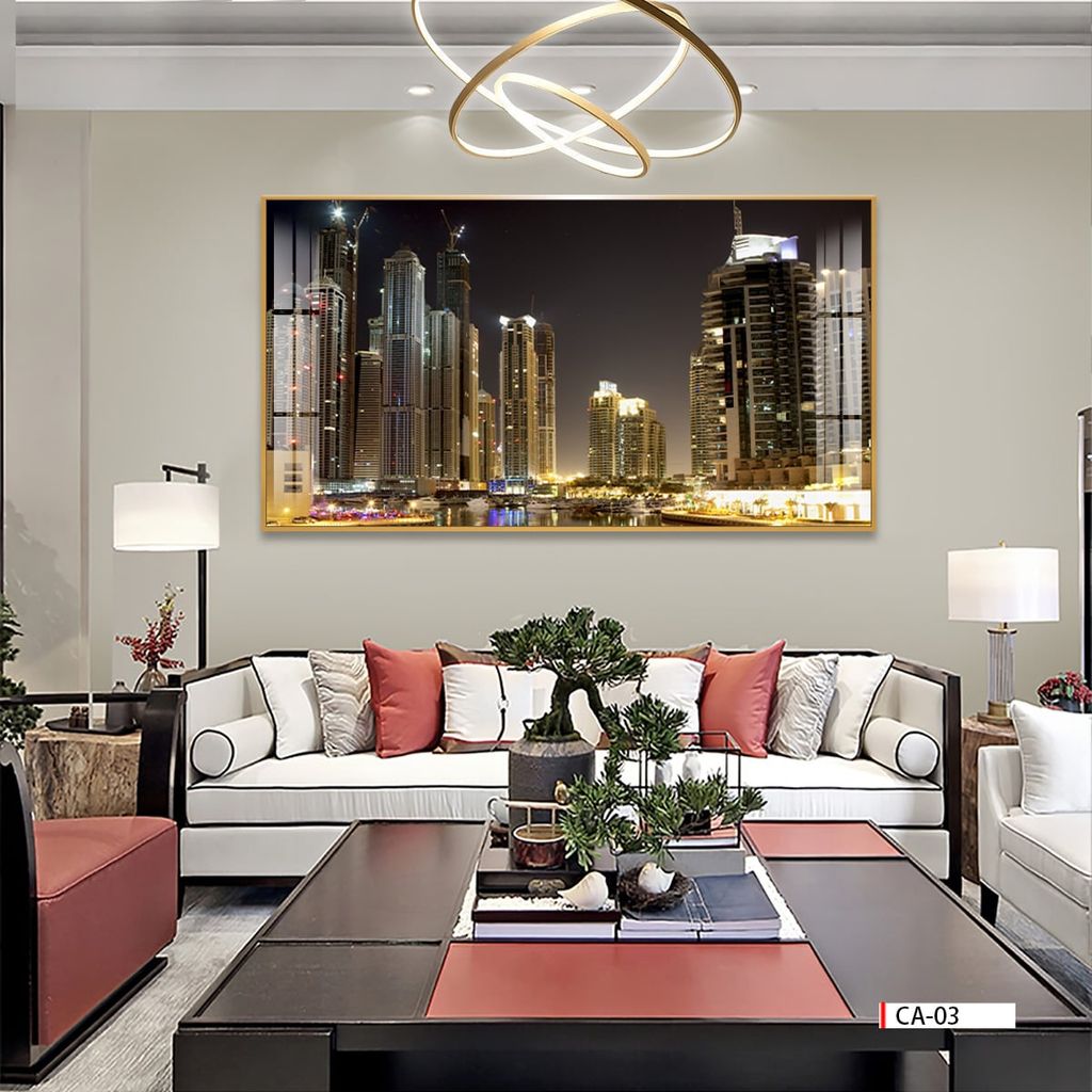 TRANH TREO TƯỜNG PHÒNG KHÁCH KHỔ LỚN - TRANH PHONG CẢNH KIẾN TRÚC HIỆN ĐẠI | MÃ CA-03